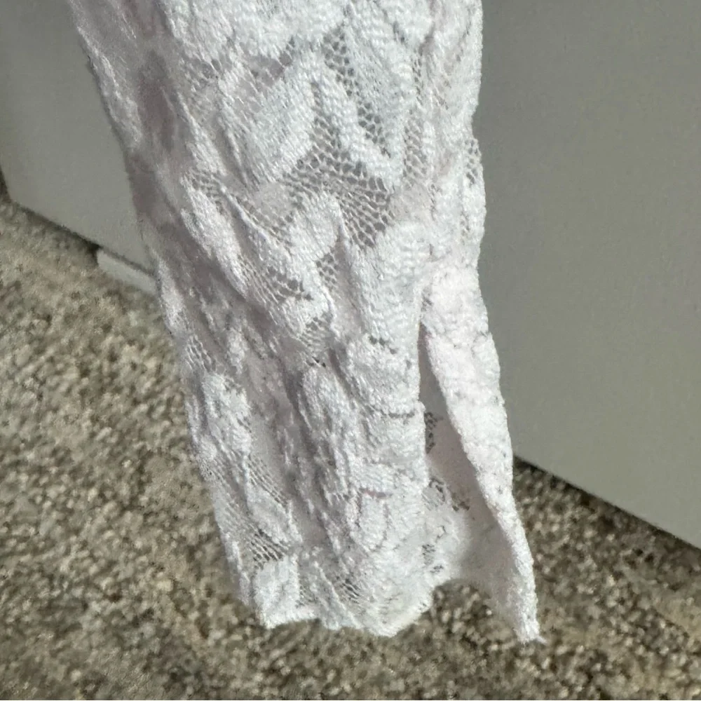 FREE PEOPLE ALL NIGHT LONG WHITE LACE LONG SLEEVE TOP LARGE